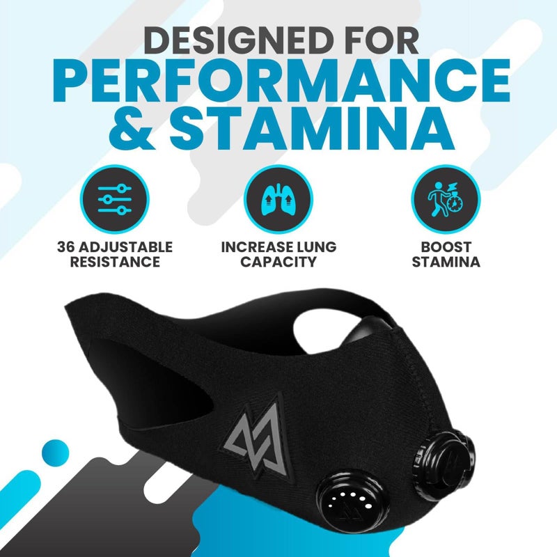 TRAININGMASK Elevation 2.0 Blackout + Spray Clean - Multi-Patented with Clincal Studies for Stamina, Endurance, Running and More! (Small) - Image 3